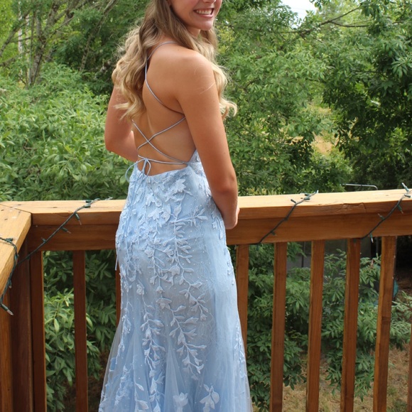 blue lace prom dress - Picture 1 of 6